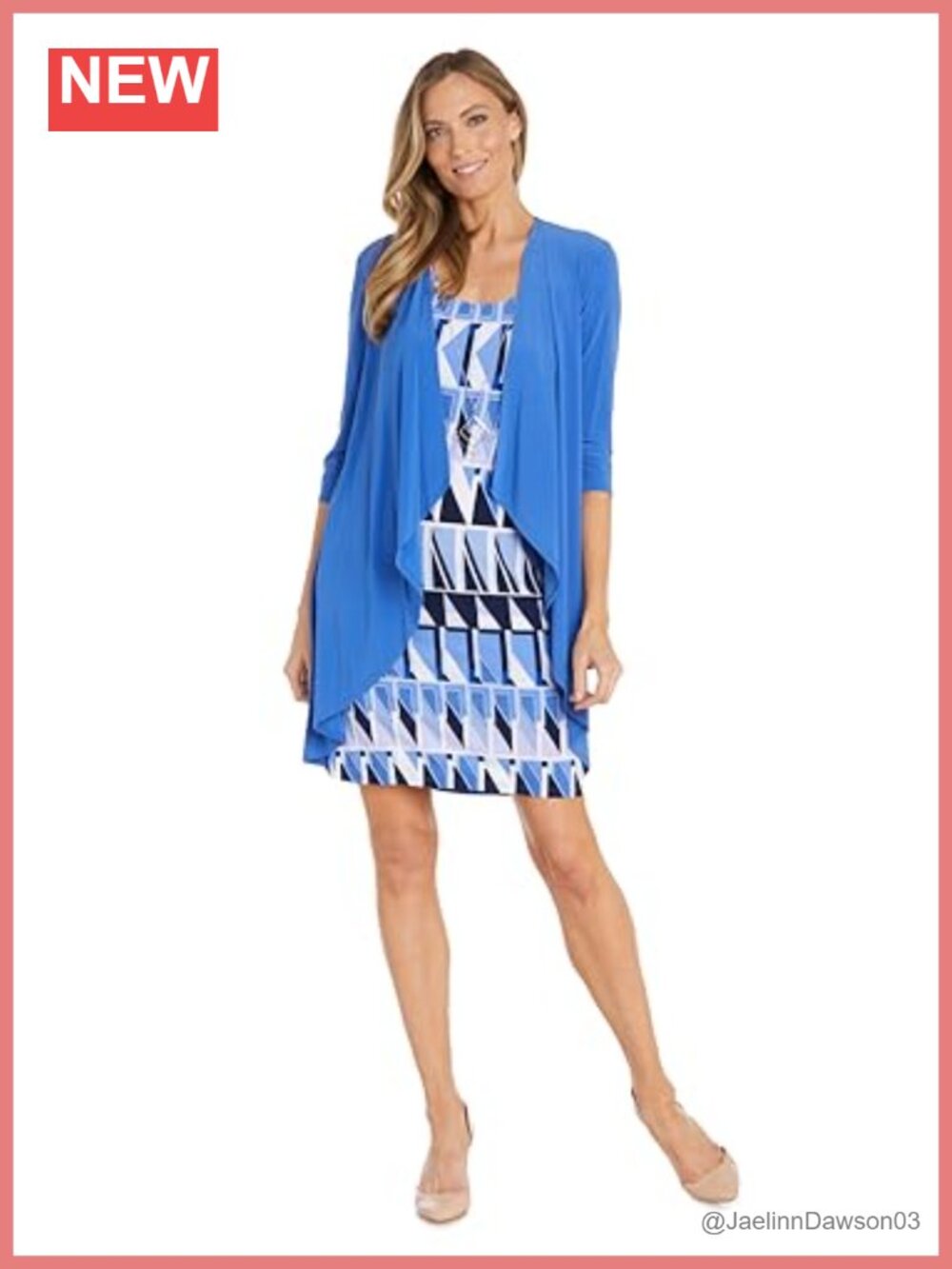 R&M Richards Women's 2-Piece Jacket Dress Set Sheath Knee-Length Business Casual